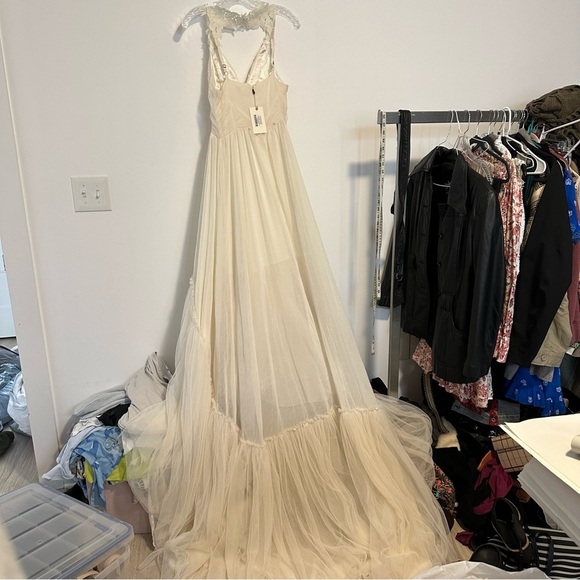 New joyfolie maia impact dress in cream tulle high low Ballgown wedding dress - Picture 7 of 16